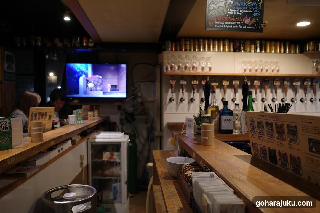 Bar Interior with Tap System and TV Screen