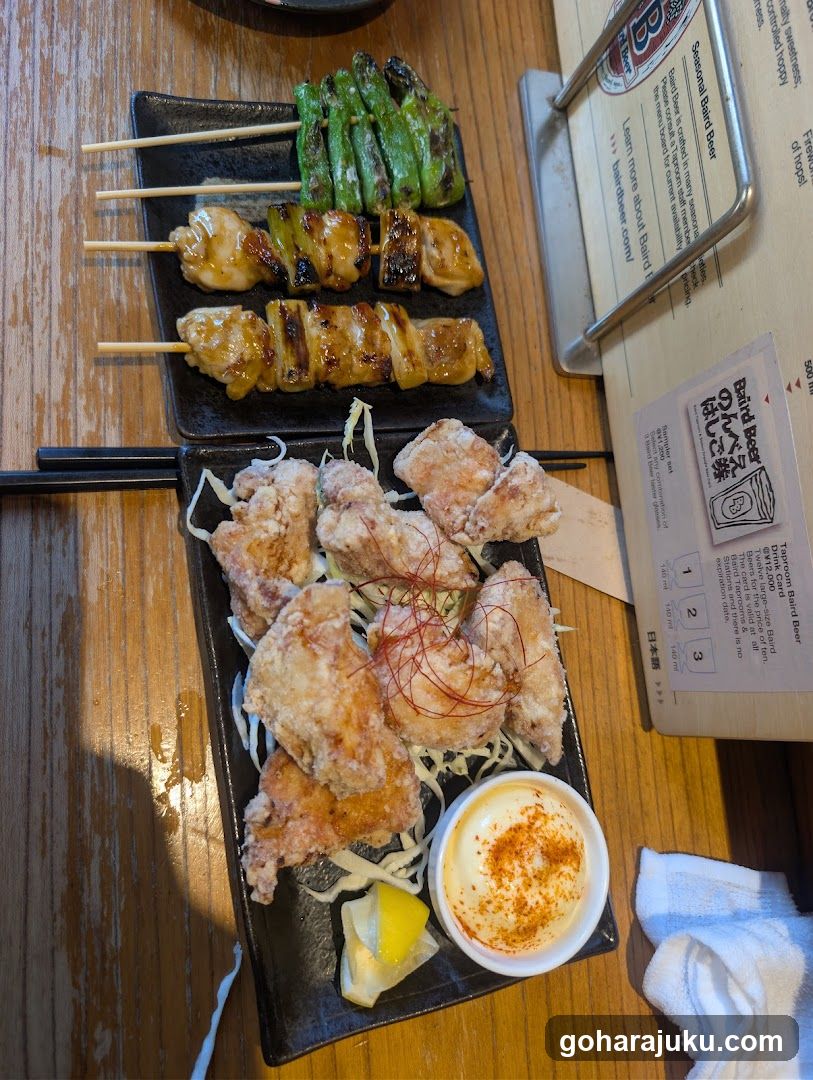 Japanese Skewers and Fried Chicken