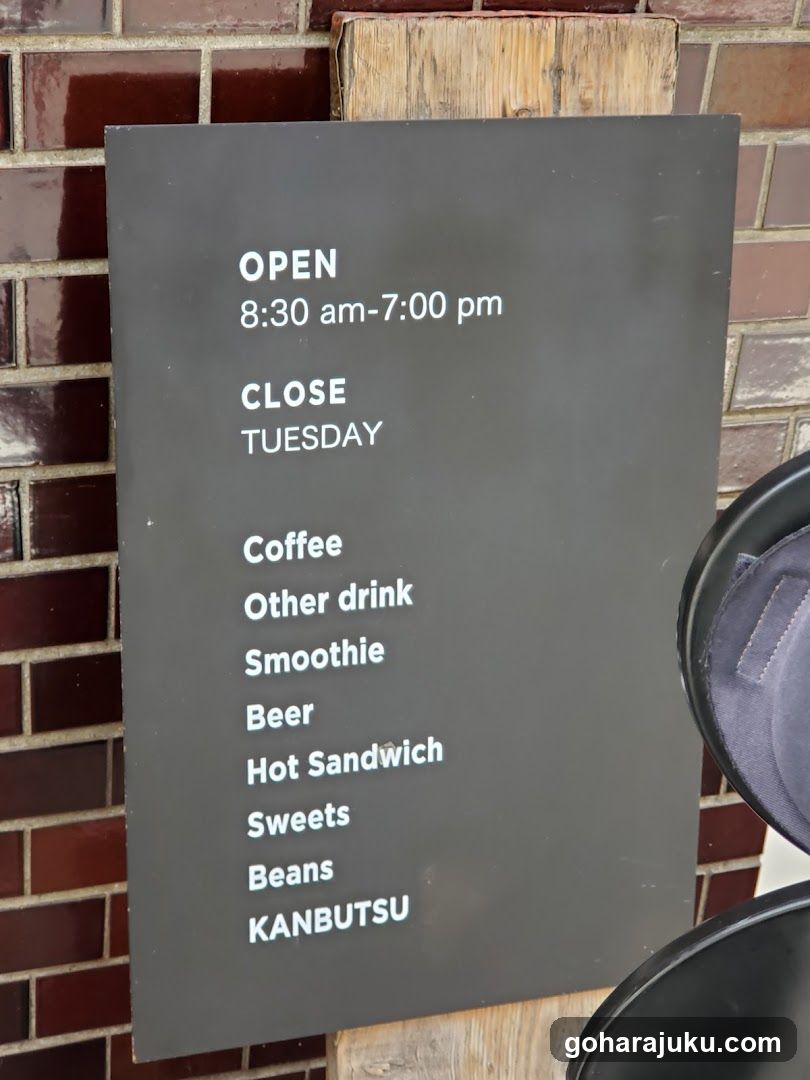 Open Hours and Menu Board