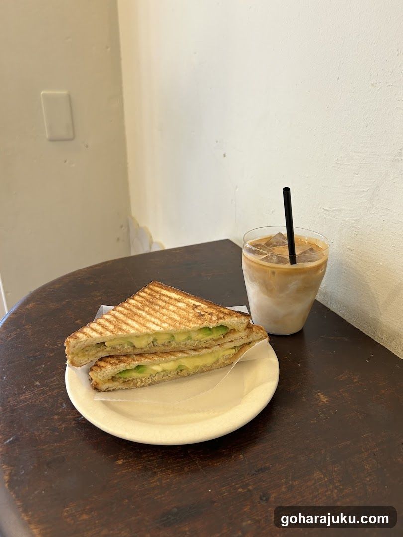 Grilled Sandwich and Iced Coffee