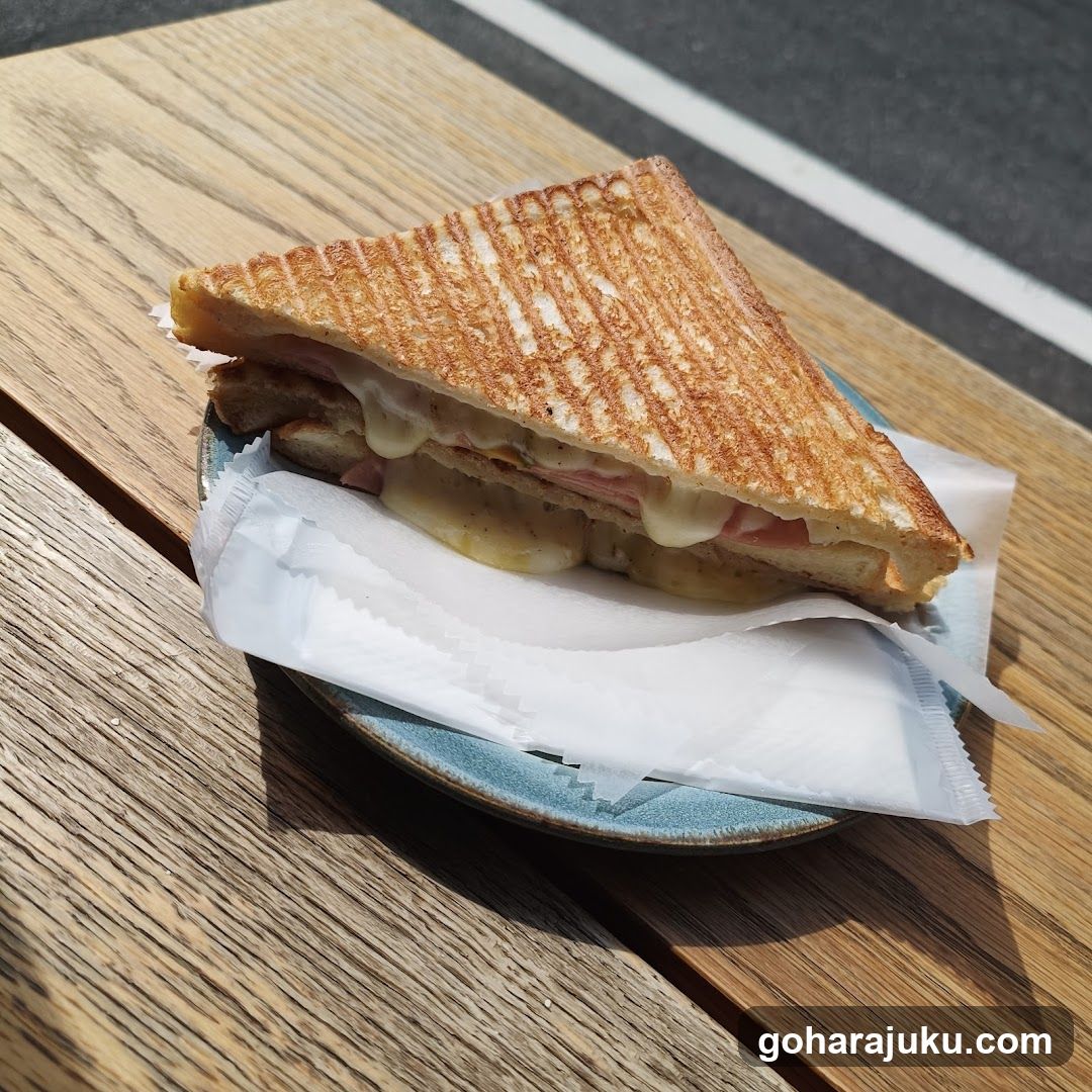 Grilled Sandwich on Wooden Table