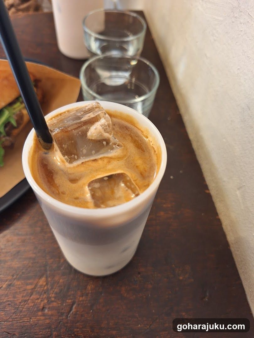Iced Coffee with Ice Cubes