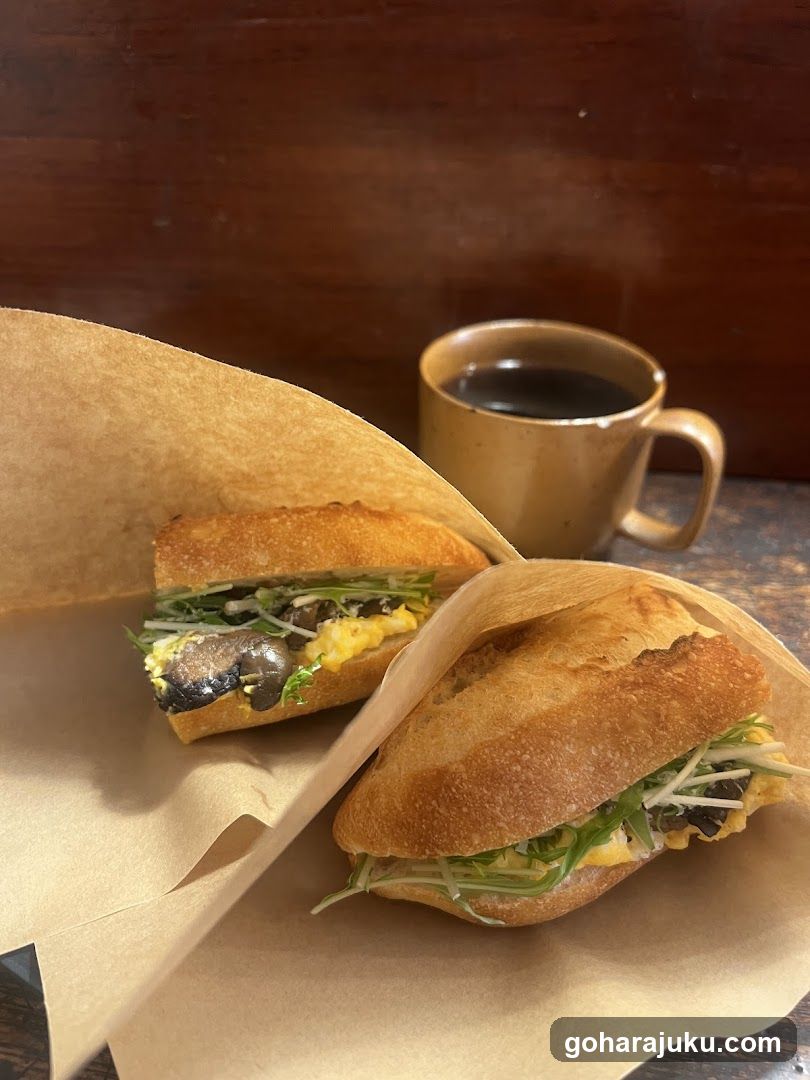 Baguette Sandwiches and Coffee