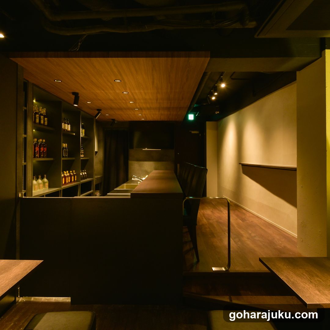Interior of a dimly lit bar or restaurant