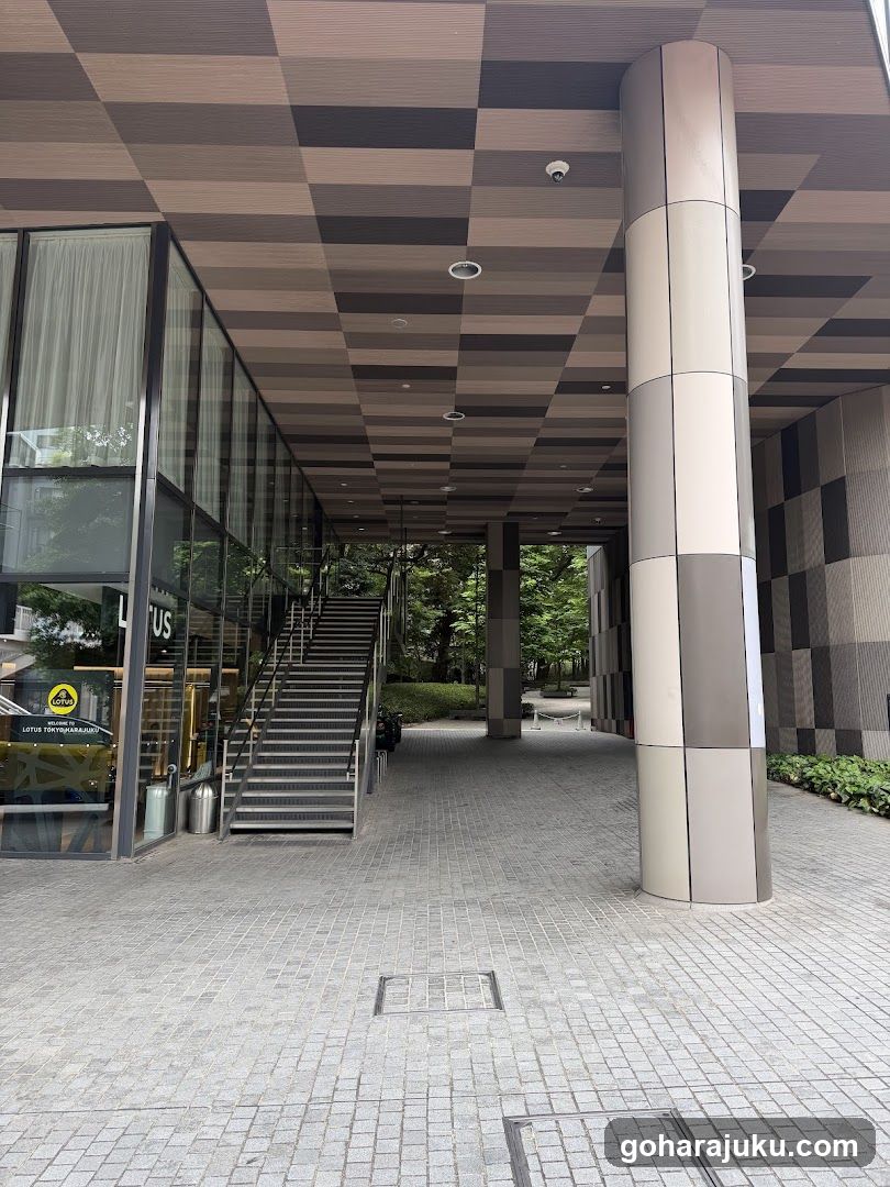 Building Entrance with Staircase and Glass Facade
