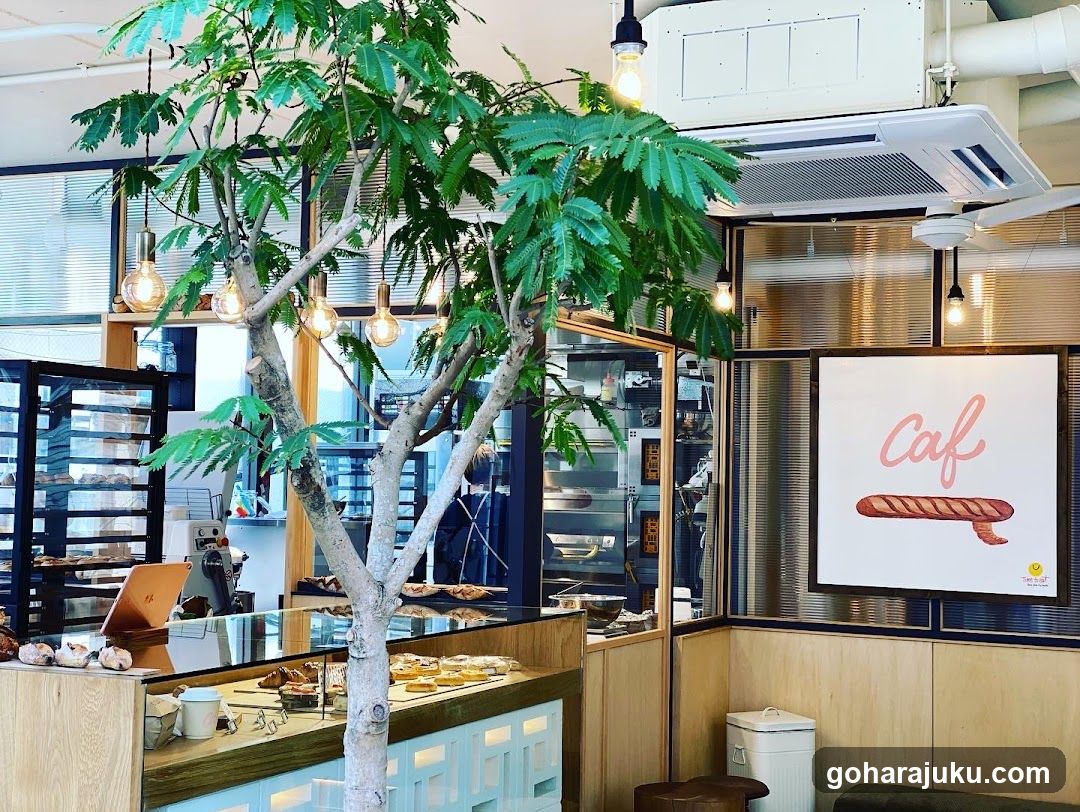 Café Interior with Tree Display