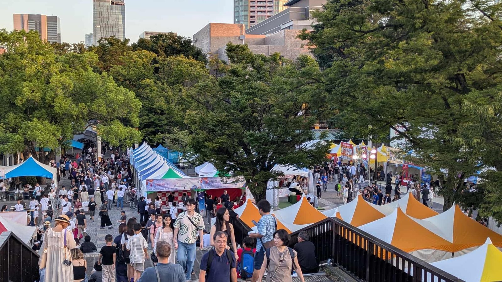 China Festival food tents along Yoyogi Park zelkova avenue near Harajuku