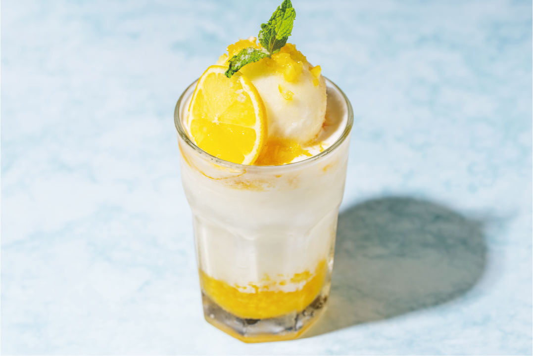 Golden Brown salted lemon milkshake at Omotesando Hills Hitosara 2026, 1000 yen, summer recovery drink