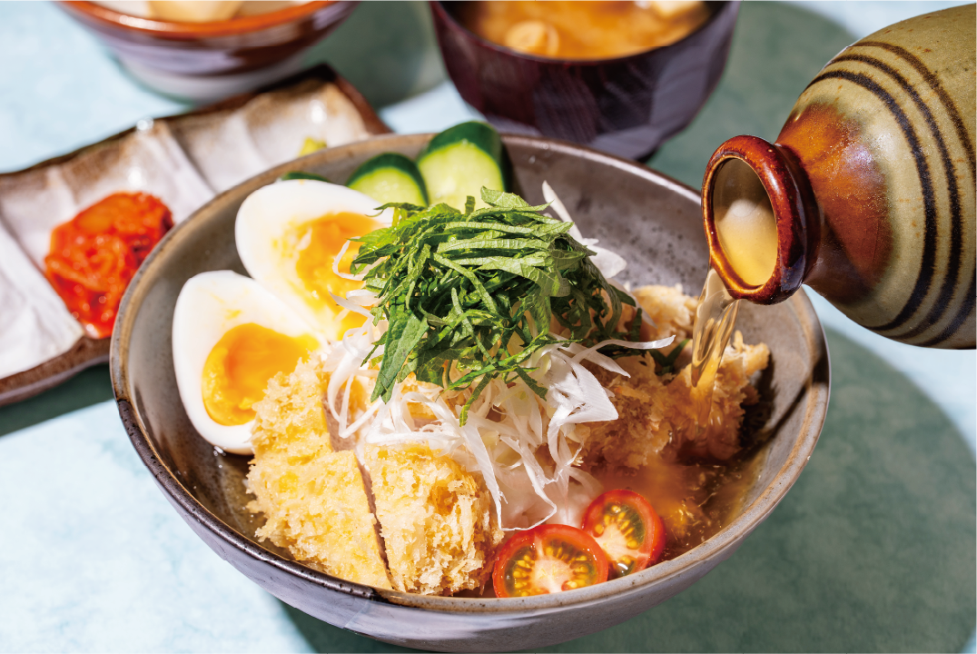 Tonkatsu Wakaba cold katsu dashi chazuke at Omotesando Hills Hitosara 2026, 2400 yen, 10 per day