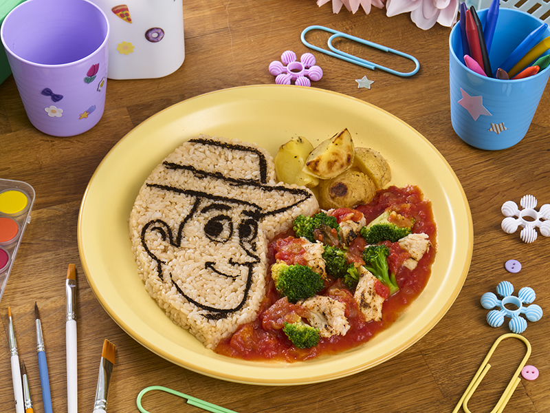 Woody Western Chicken Tomato rice plate at Toy Story 5 Cafe Oh My Cafe Omotesando